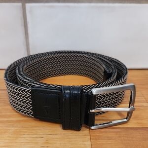 Dockers Braided Canvas Black and Gray Men's Belt